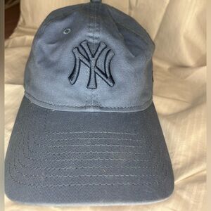 New York dark dusty blue baseball cap